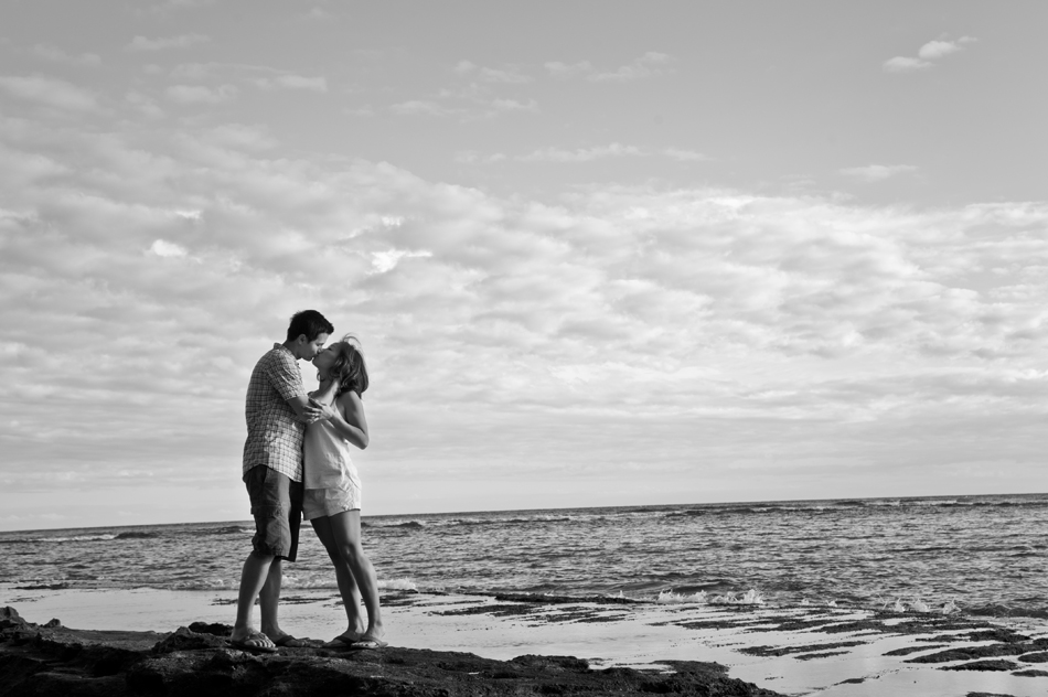 Couple Embraces at Beach