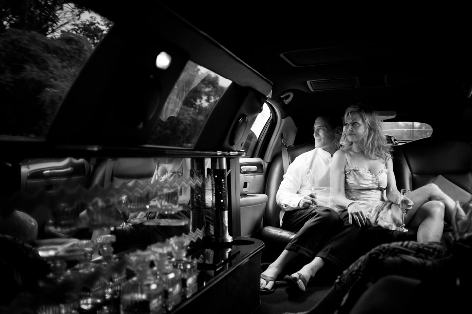 Bride and Groom Portrait Limo