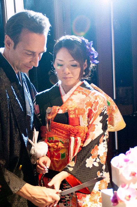 Cake Cutting in Masako Formals Kimono