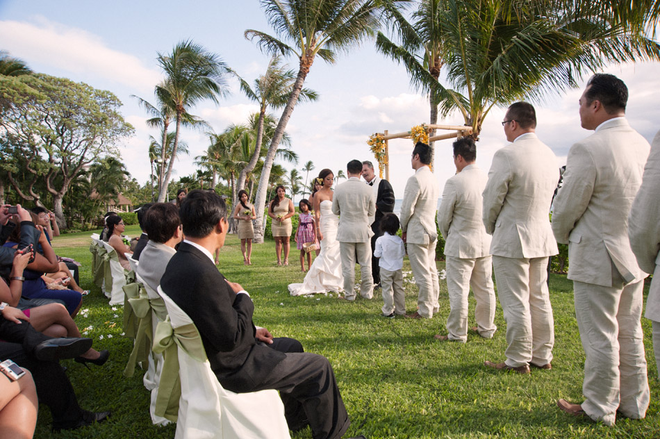 Wedding Ceremony Hawaii Bride and Groom