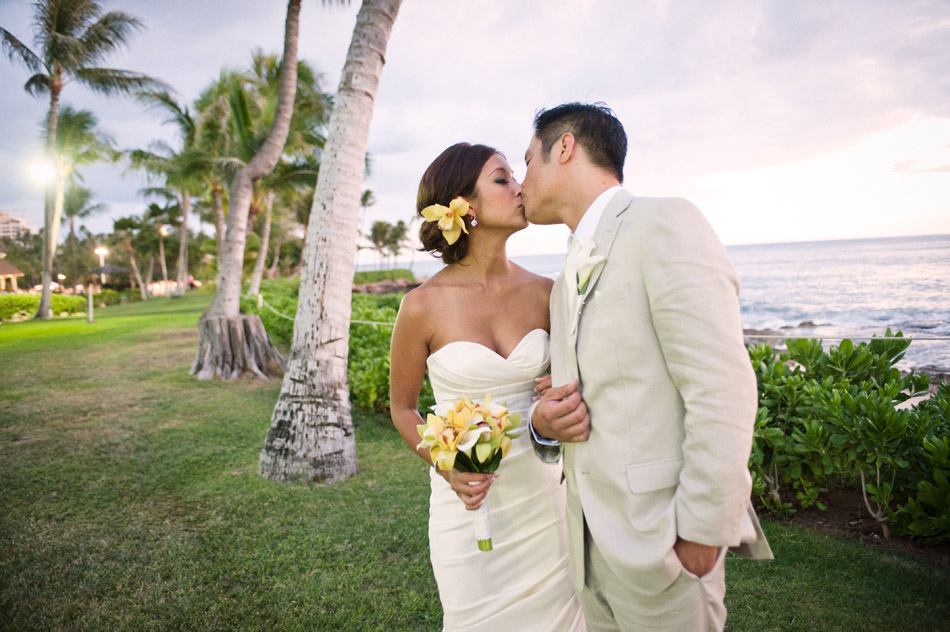 Wedding Kiss Paradise Cove Hawaii