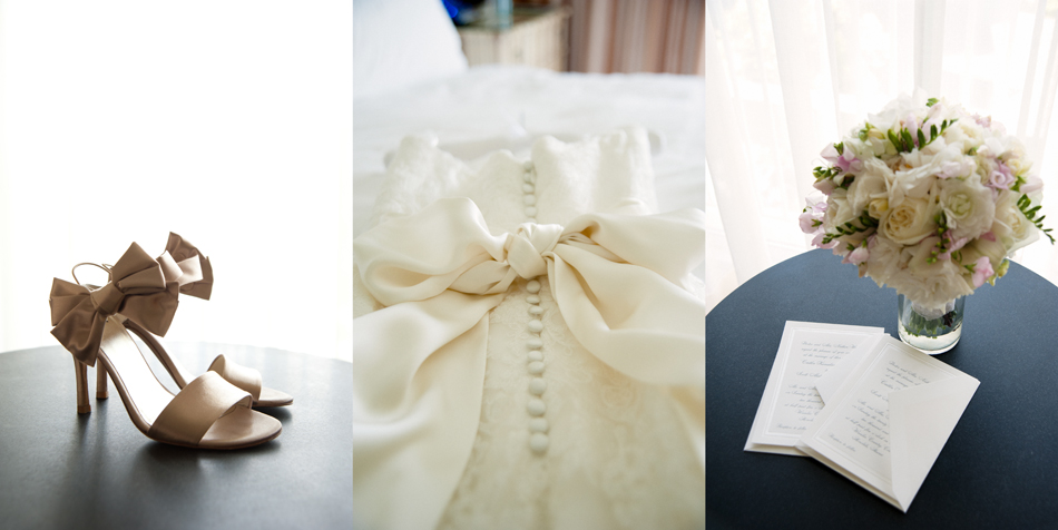 Wedding Shoes, Dress, Bouquet at Kahala Resort