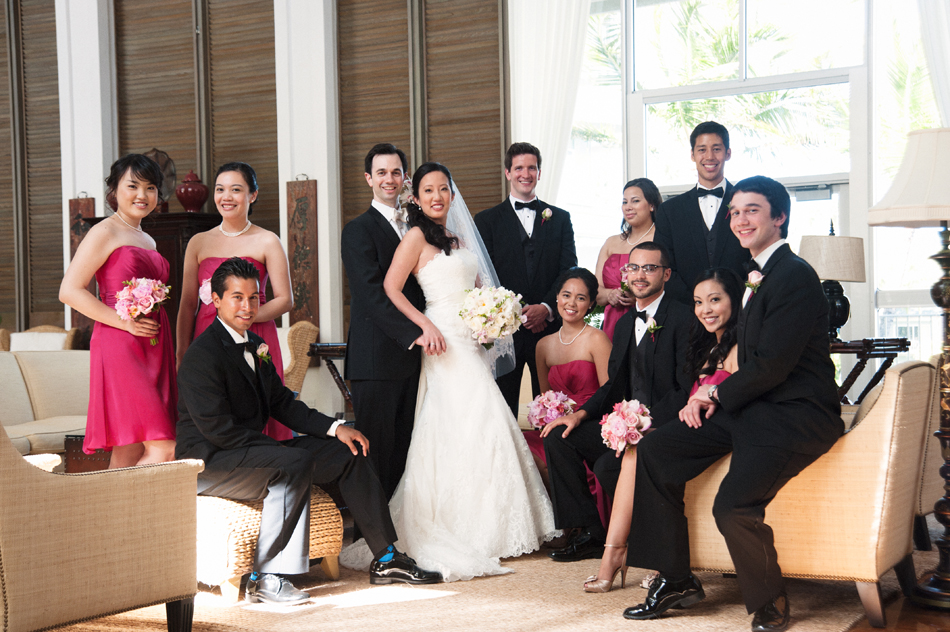 Bridal Party Portrait at The Kahala Hotel and Resort