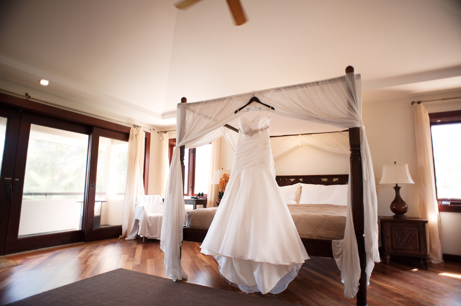 Wedding Gown Mahakea Estate Villa Master Bedroom