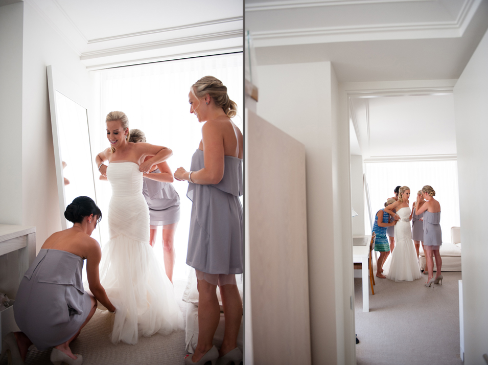 Bride Getting Into Dress