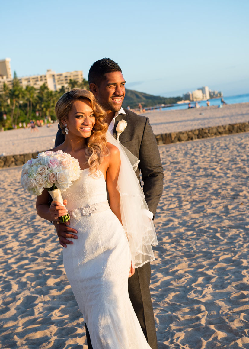 Waikiki Beach Wedding Portraits