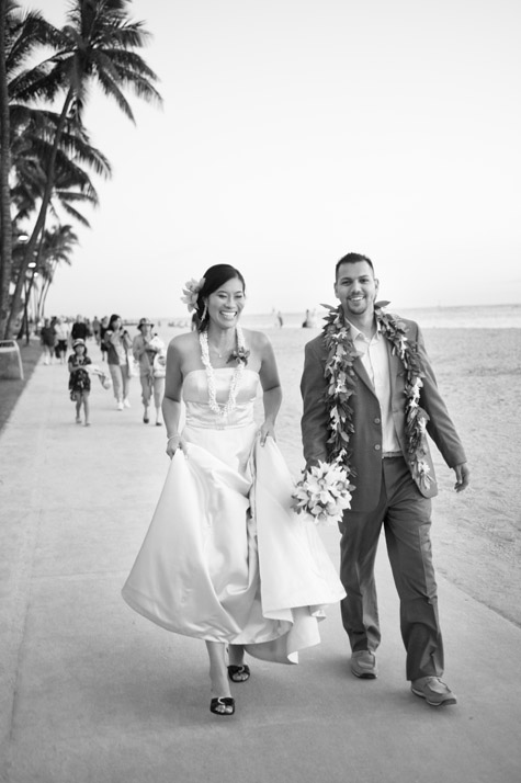 Bride and Groom Waikiki Sunset