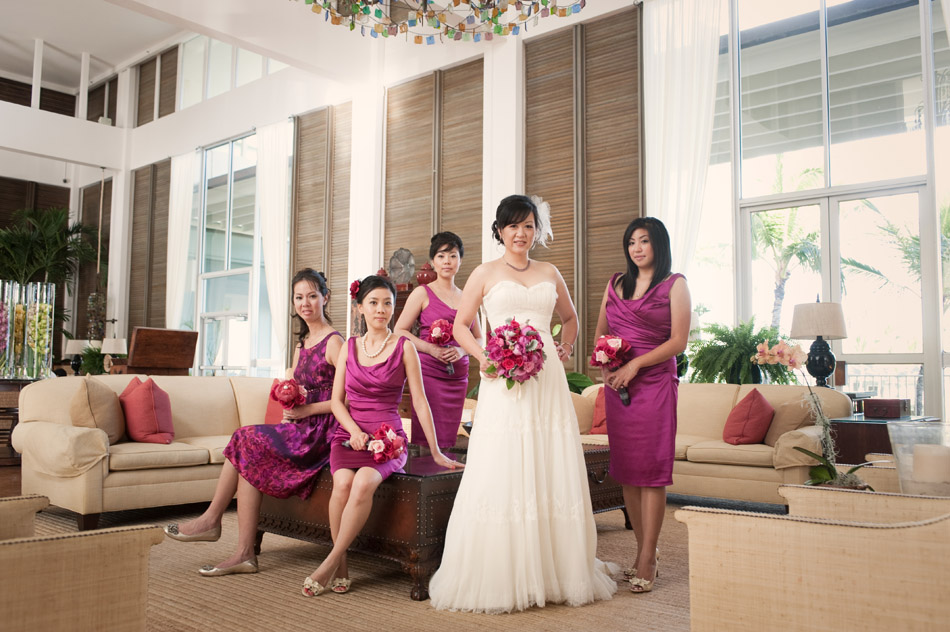 Bridesmaids in Kahala Lobby