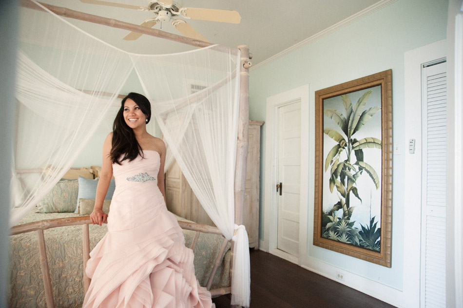 Bride in her Vera Wang Bridal Gown