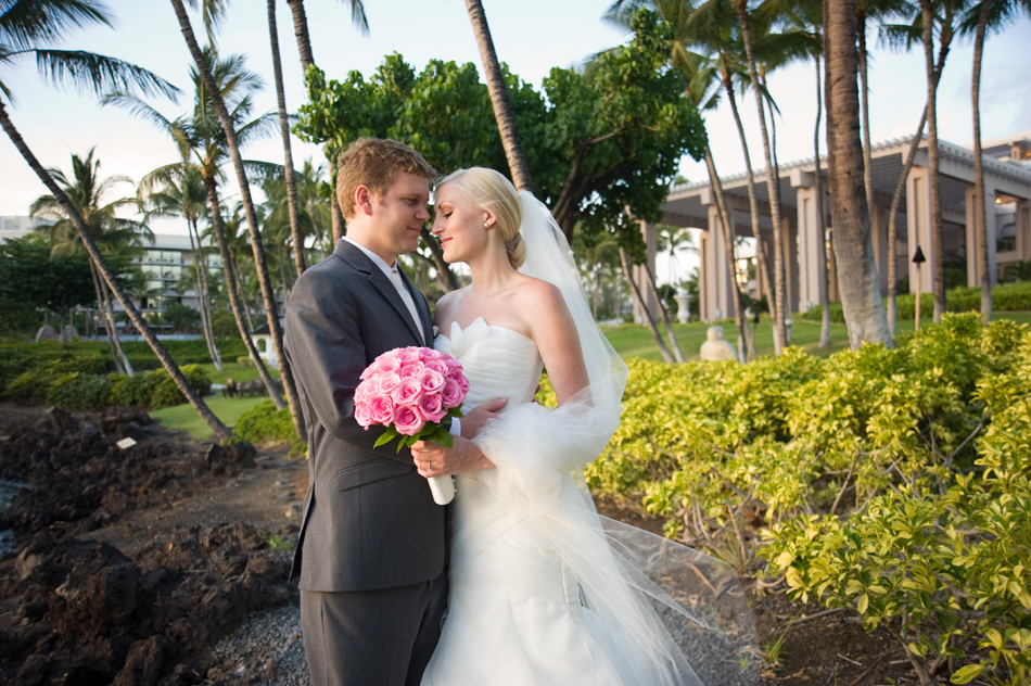 Bride and Groom Portrait at Hilton Waikoloa Village