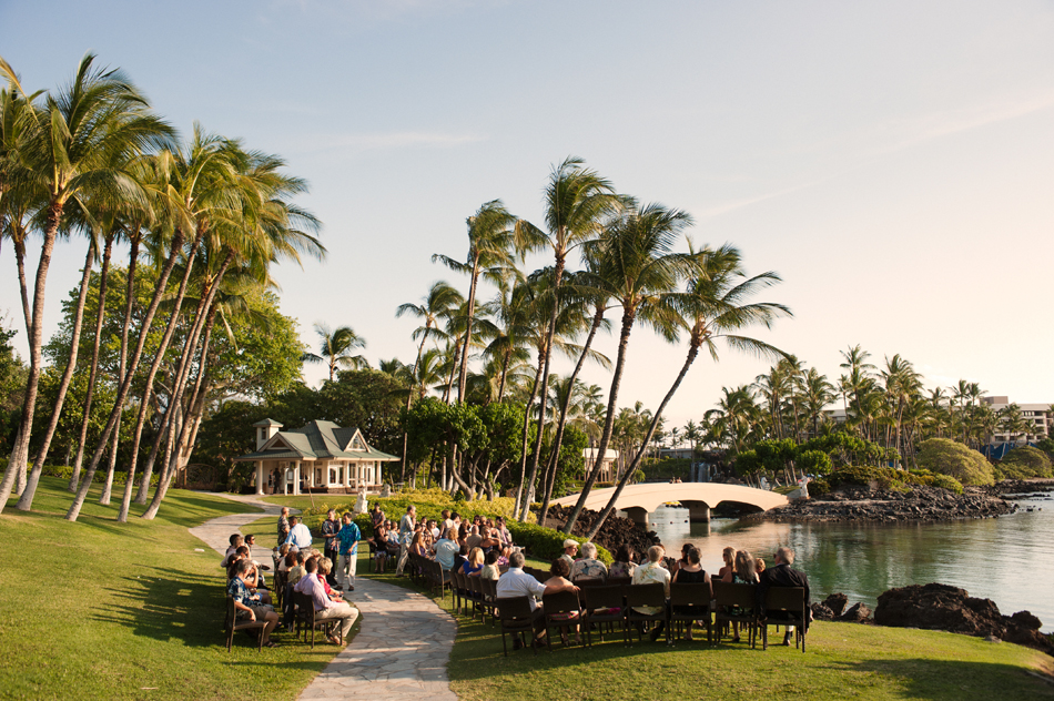 Wide shot of Hilton Waikoloa Village Wedding Ceremony