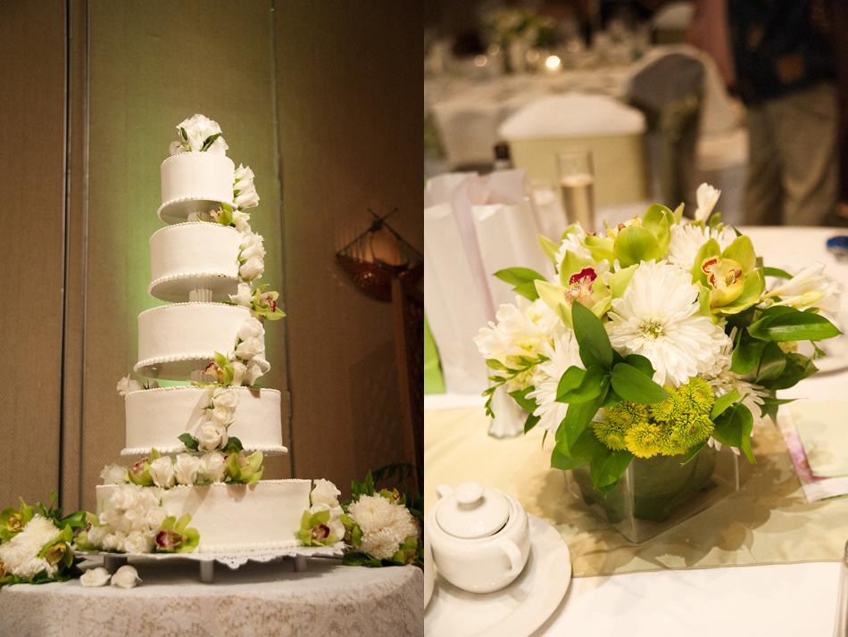 Wedding Cake with Green Orchids
