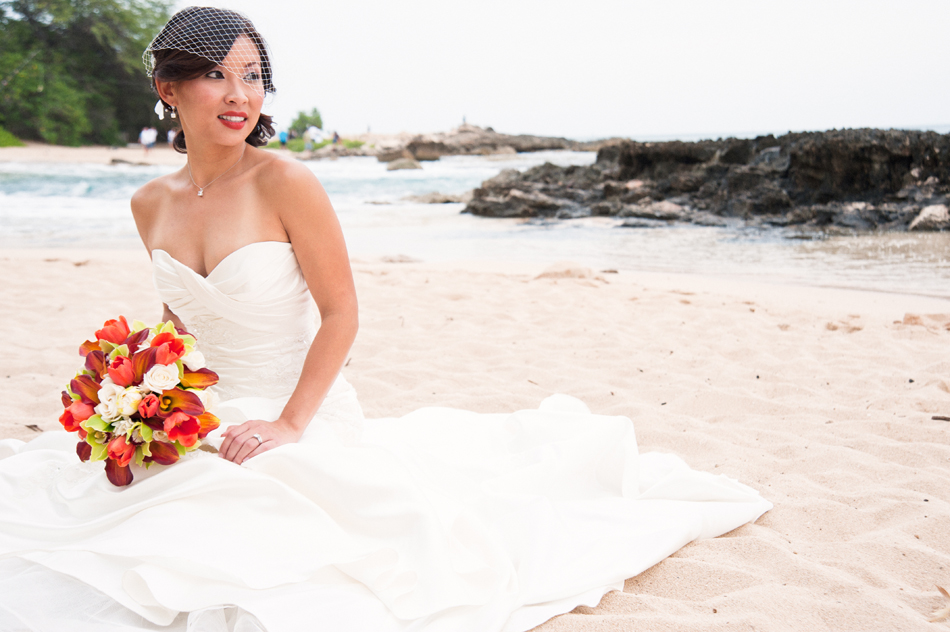 Bridal Portrait on Beach 