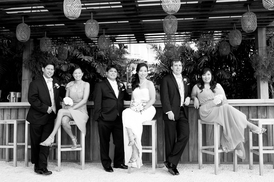 Black and White Bridal Group Portrait