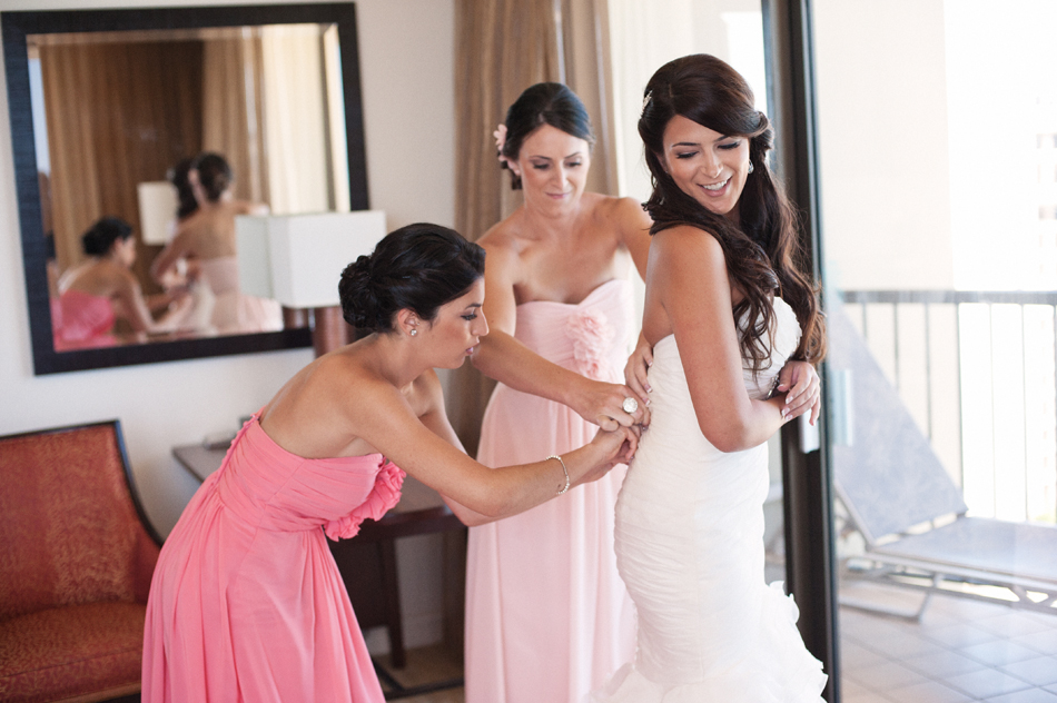 Bridesmaids in Pink Dresses
