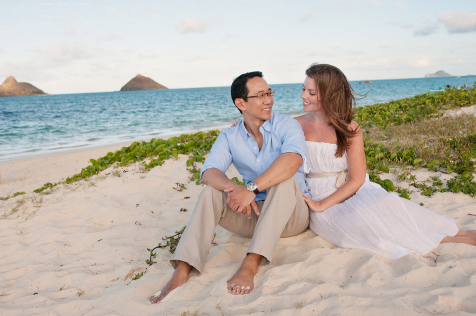 Couple with Mokulua Islands in Background