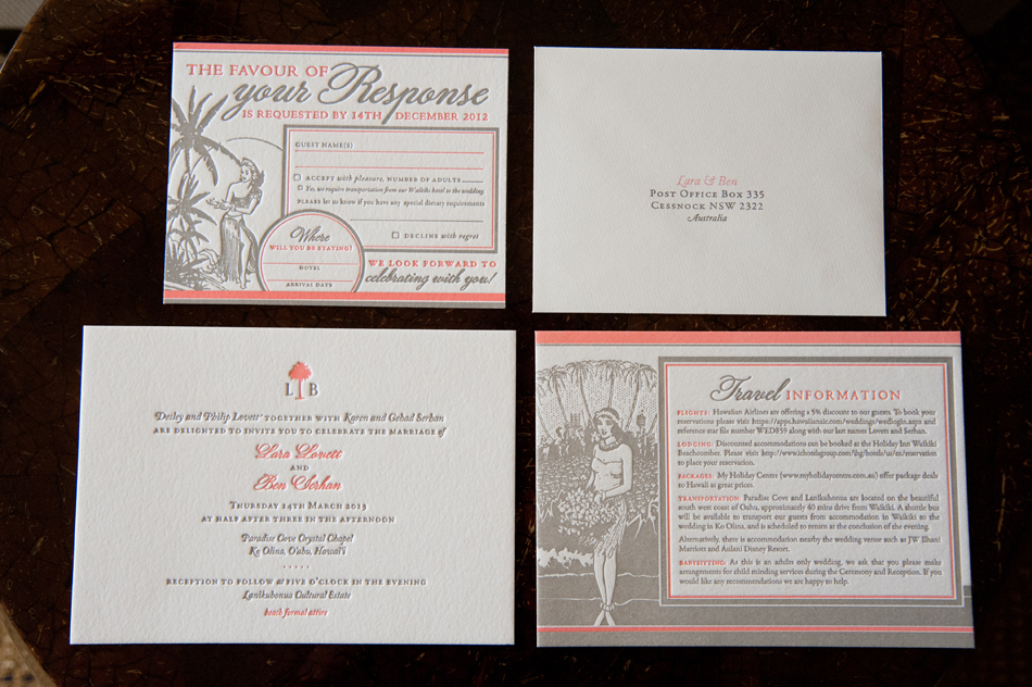 Letter Press Wedding Invitation