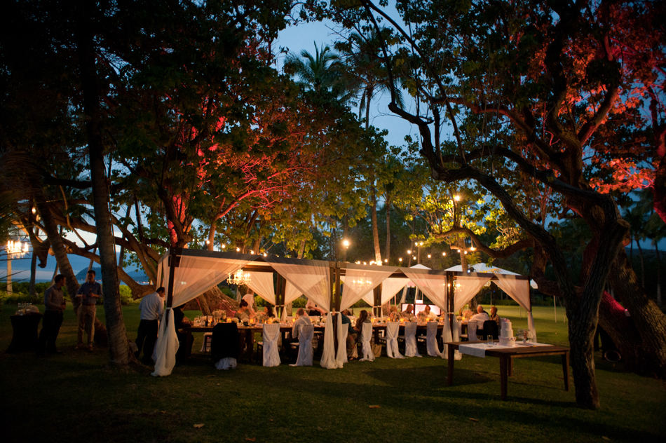Evening Shot of Wedding Reception Lanikuhonua