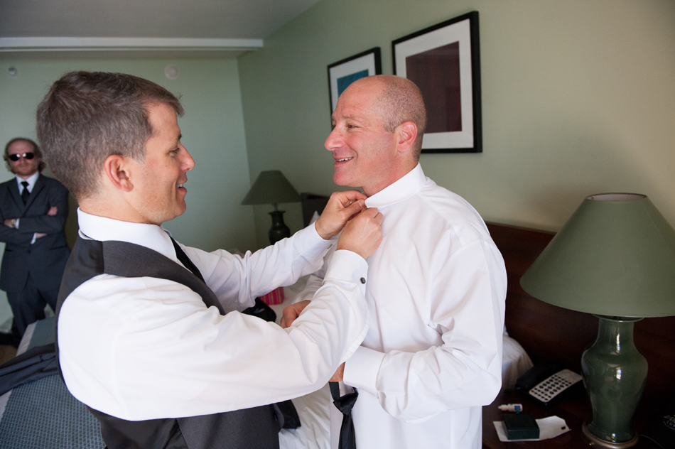 Best Man and Groom Getting Ready