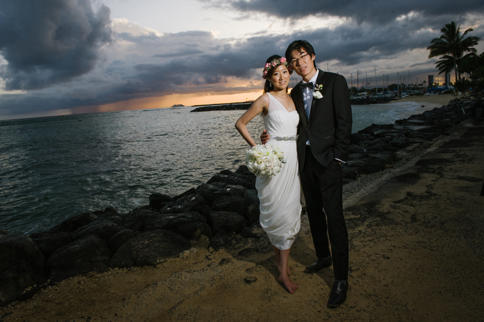 Waikiki Sunset Wedding Portrait