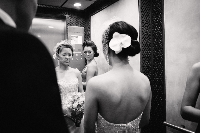 Bride in Kahala Elevator