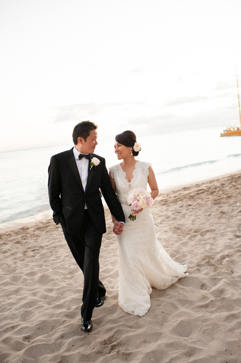 Bride and Groom Waikiki Beach