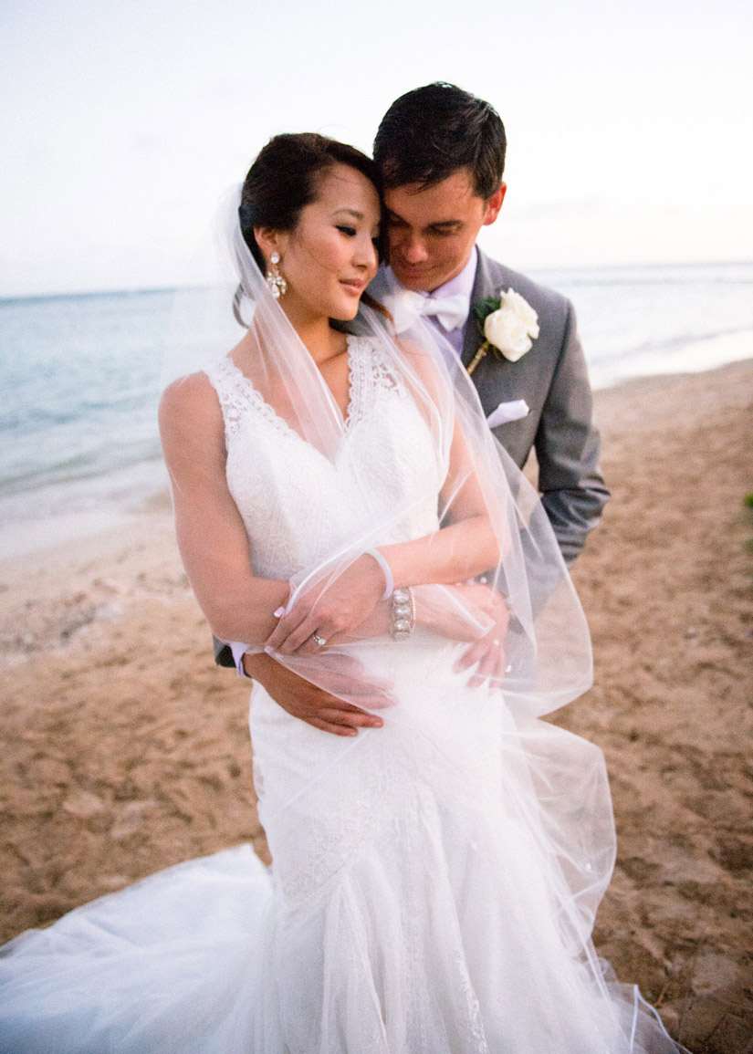 Bride and Groom Beach Portrait