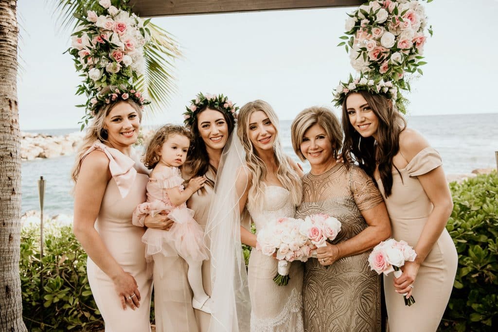 Portrait of Bride and Bridesmaids at Pohaku Point