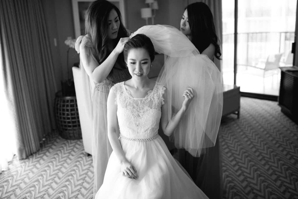 Bride Getting Ready at the Bridal Suite of Moana Surfrider