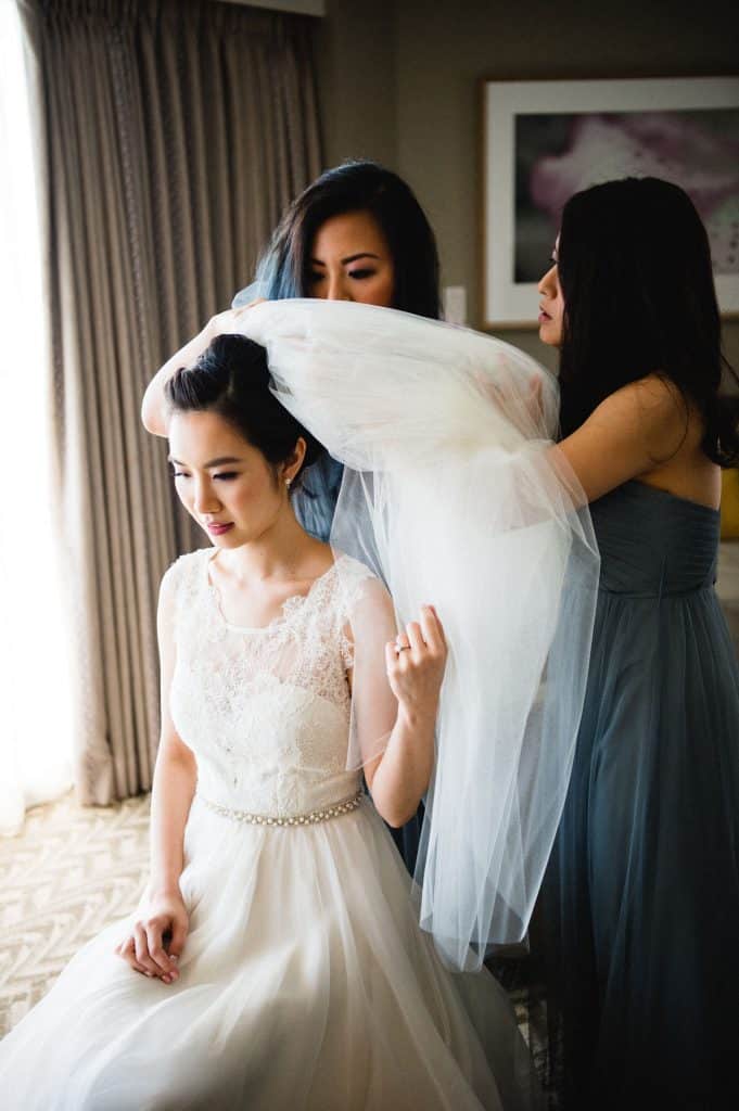 Bride Getting ready at Suite of Moana Surfrider with Bridesmaids