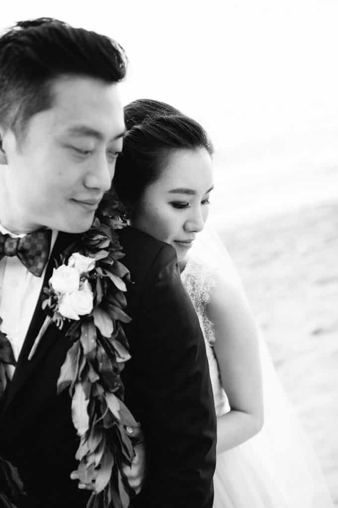 Intimate Black and White Portrait of Bride & Groom