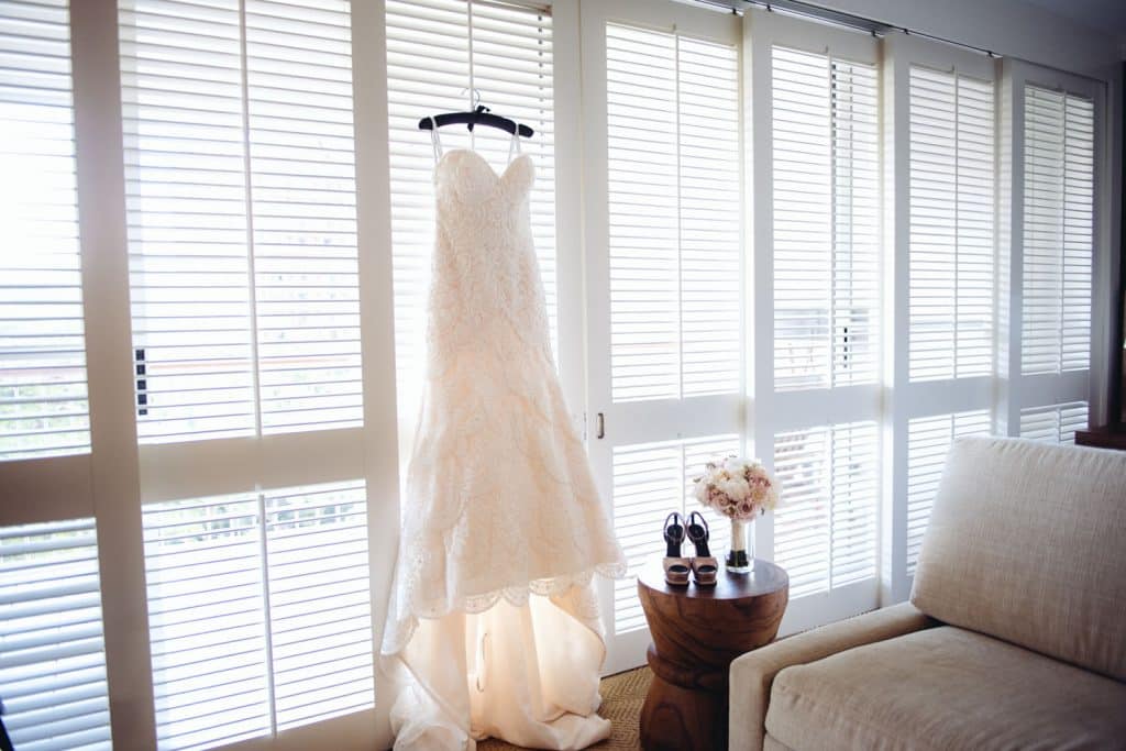 Wedding Dress photographed at Four Seasons Suite Koolina