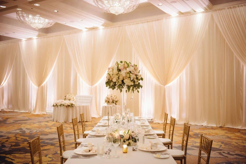 The Wedding Linen Company work at Ballroom of Four Seasons Resort Oahu at Koolina