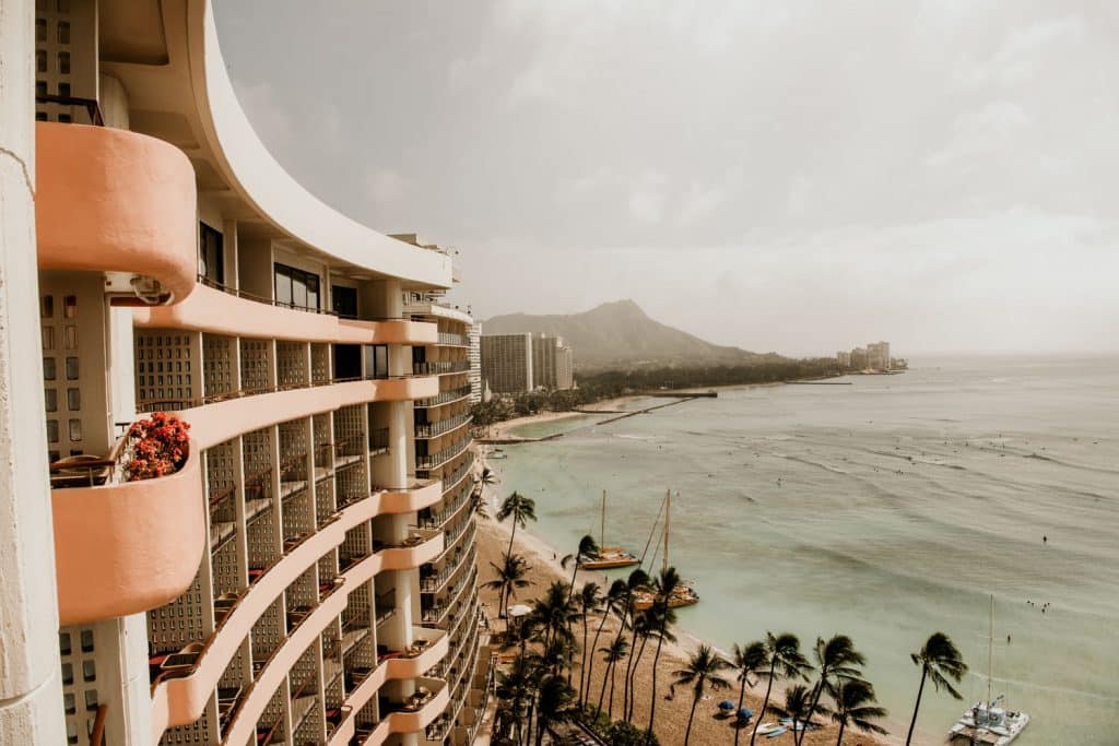 Scenic Shot of Diamond Head from Royal Hawaiian Hotel