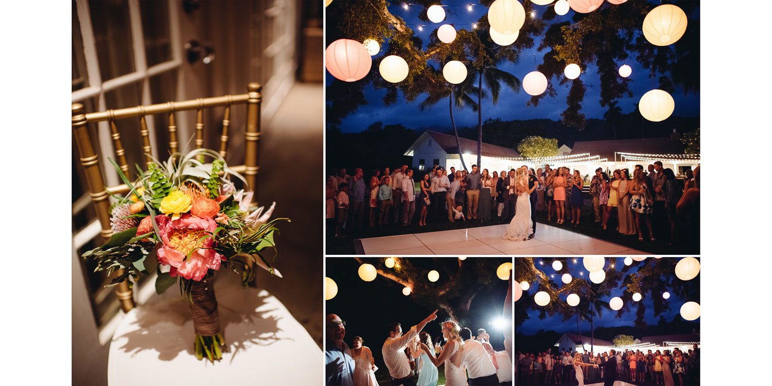 Evening Outdoor Reception Details at Dillingham Ranch