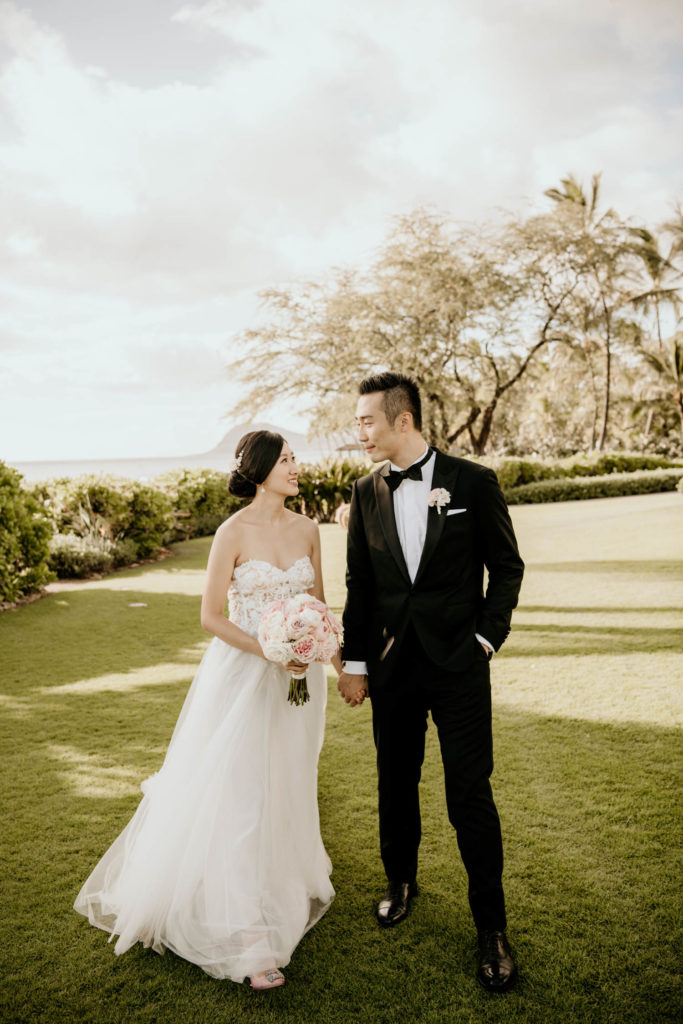 Bride and Groom Four Seasons Oahu