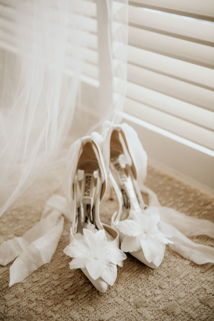 Badgley Mishka white bridal shoes