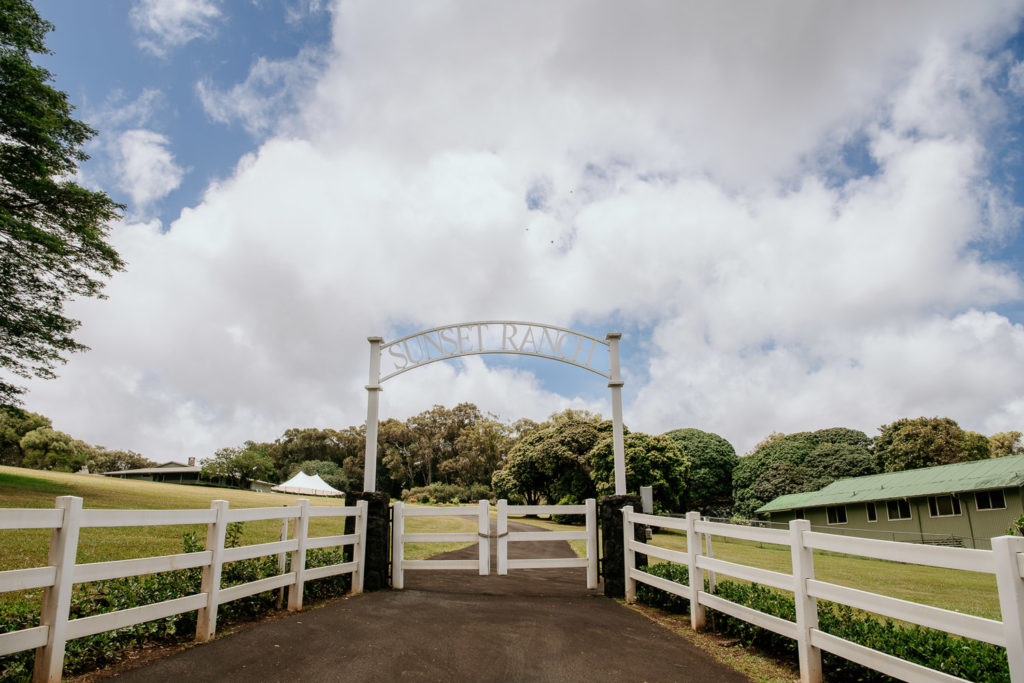Sunset Ranch Gate with Blue Skies